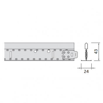 Zentia BPGMR243600BK Gridline Uni M/Runner 24 24x43x3600mm Black