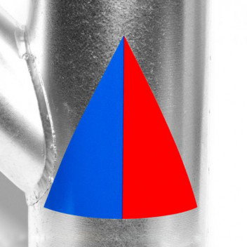 Albion DUCTM01 Duct ID Triangles CONDITIONED AIR Red/Blue (5/sheet)