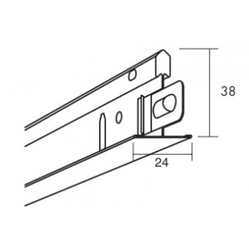 Ecophon 26338101 Connect T24 Main Runner 3700mm x 24mm White