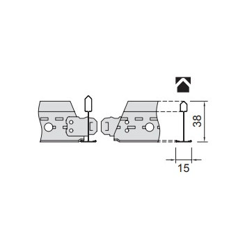 Zentia BP303033B Prelude F15 XL2 P/Form X/T 15x38x1200mm G/White