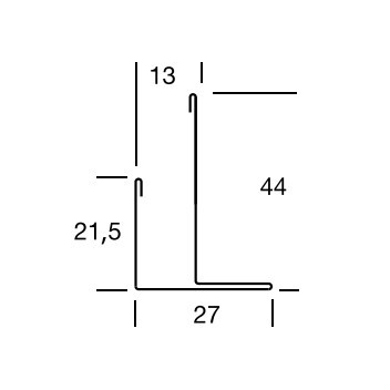 Zentia BP7852H Perimeter Trim F Upstand 13x3050mm G/White