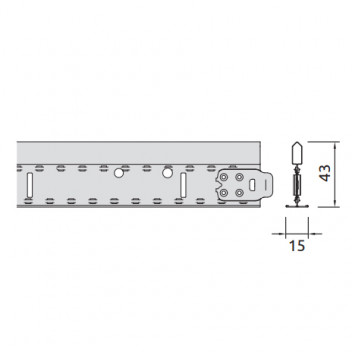 Zentia BPGMR153600 Gridline Uni M/Runner 15 15x43x3600mm White