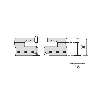 Zentia BP103033A Prelude F15 TL X/T 15x38x1200mm G/White