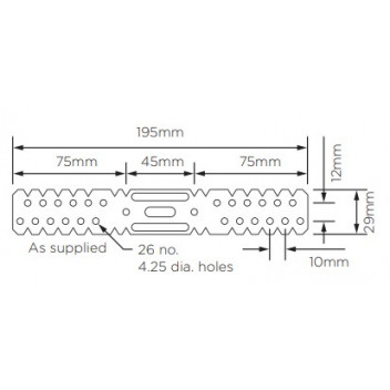 British Gypsum 04704/6 Gypframe GL2 Bracket 195mm (100)