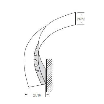 Zentia BPFT1929 Flexible Perimeter Trim 19x29x2500mm G/White (10)